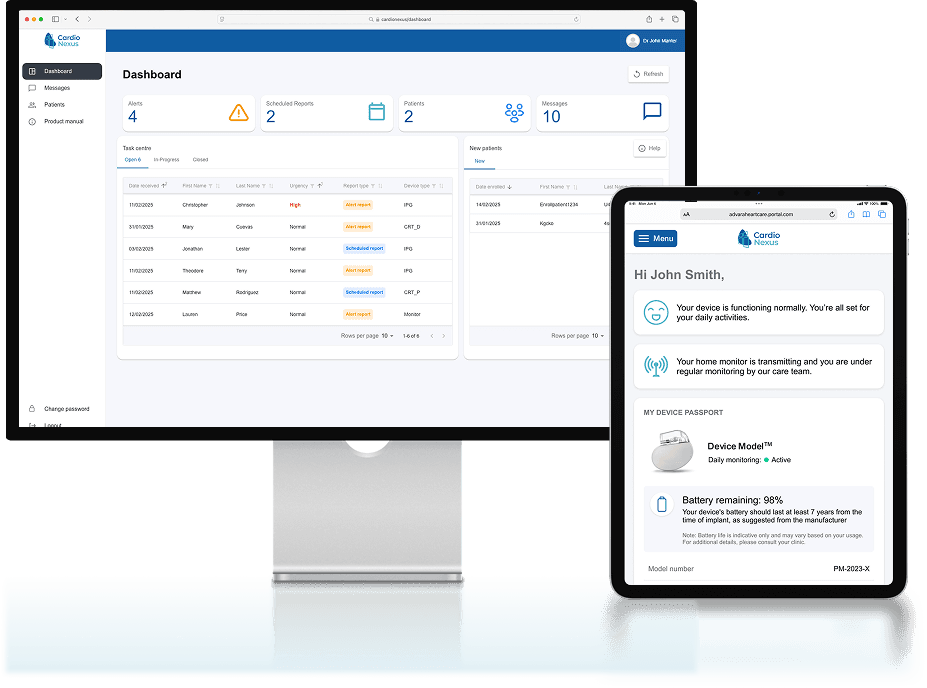 CardioNexus on ipad and monitor